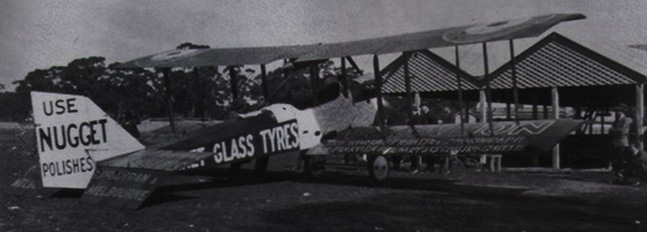 Lt. Harold Treloar's D.H.6 C9374, Nugget Polish and other advertising in country Victoria, c.1919-20. via Mike Mirkovic.