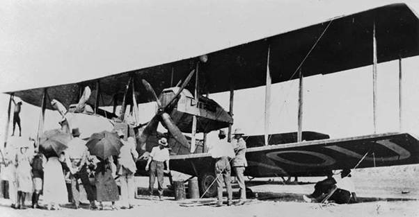 Picture of / about 'Cloncurry' Queensland - Ross and Keith Smith's Vickers Vimy at Cloncurry, 1919